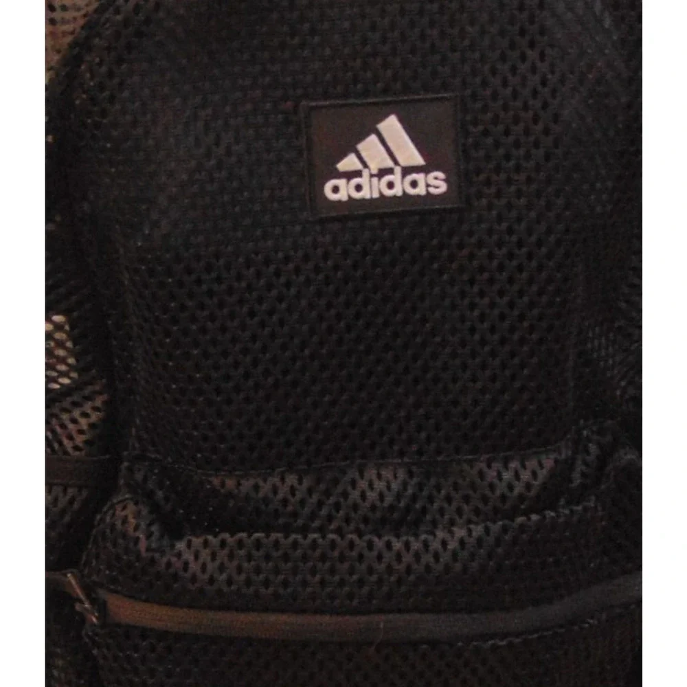 Adidas Hermosa 2 II Mesh Backpack Black See Through School Beach Gym Bag 29L NWT